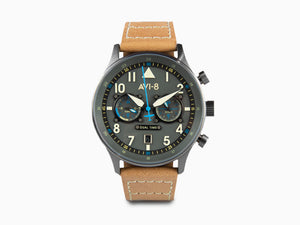 AVI-8 Hawker Hurricane Carey Dual Time Orissa Quartz Uhr, Grau, 43mm, AV-4088-04