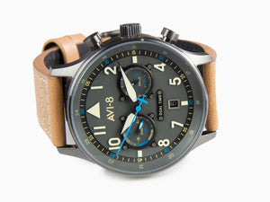 AVI-8 Hawker Hurricane Carey Dual Time Orissa Quartz Uhr, Grau, 43mm, AV-4088-04