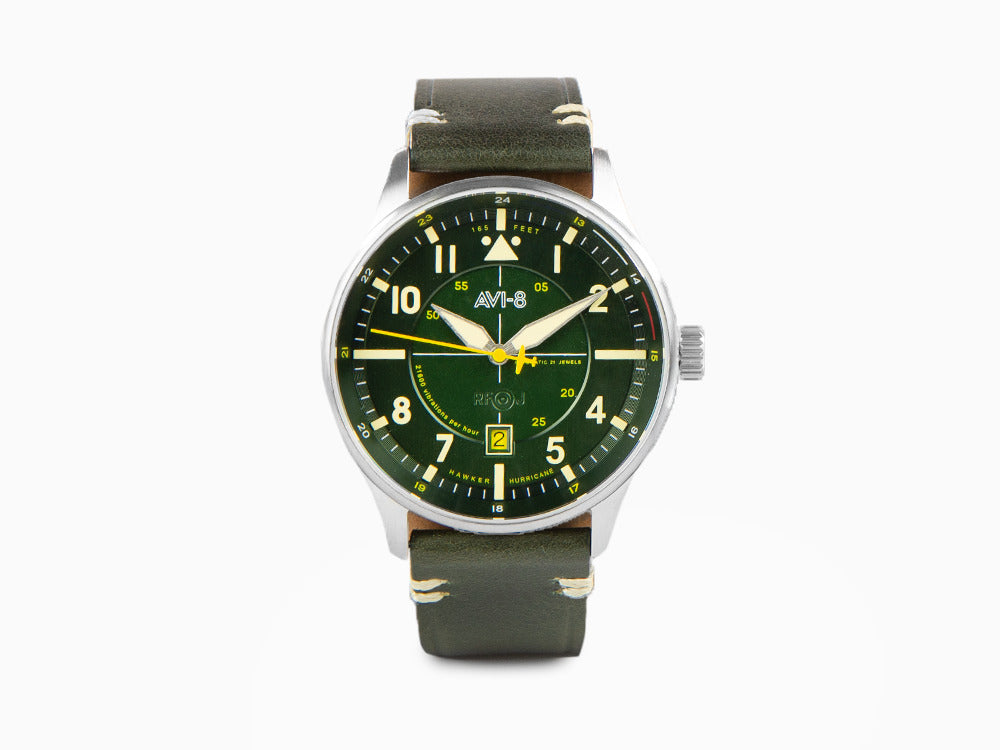 AVI-8 Hawker Hurricane Kent Hampshire Automatik Uhr, Grün, 43 mm, AV-4094-03