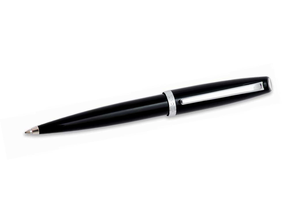 Aurora Style Kugelschreiber, Schwarzes Edelharz, Verchromte Akzente, E32NP