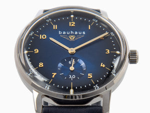 Bauhaus Quartz Uhr, Blau, 36 mm, 2037-3