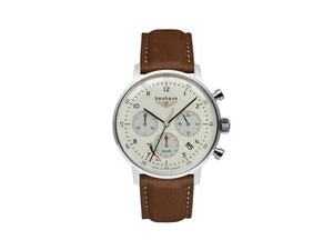 Bauhaus Solar Chronograph Quartz Uhr, Beige, 41 mm, Tag, 2086-5