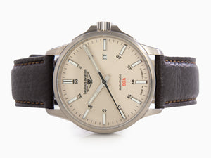 Bauhaus Aviation Automatik Uhr, Titan, Beige, 42 mm, Miyota 8315, 2864-5