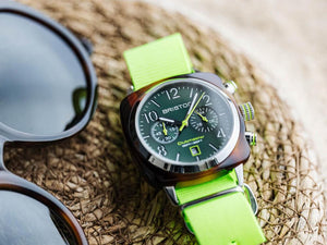 Briston Clubmaster Classic Summer Vibes British Green Quartz Uhr, 40 mm