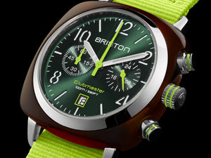 Briston Clubmaster Classic Summer Vibes British Green Quartz Uhr, 40 mm