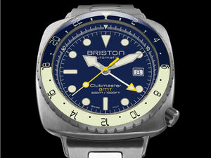 Briston Clubmaster Diver Pro GMT Automatik Uhr, Edelstahl, LE 24844.S.GP.15.SB