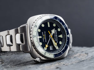 Briston Clubmaster Diver Pro GMT Automatik Uhr, Edelstahl, LE 24844.S.GP.15.SB