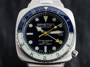 Briston Clubmaster Diver Pro GMT Automatik Uhr, Edelstahl, LE 24844.S.GP.15.SB