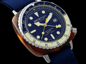 Briston Clubmaster Diver Pro GMT Automatik Uhr, Blau, LE 24844.SA.T.15.NNB