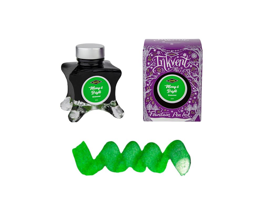 Diamine Tintenfass Merry&Bright Ink Vent Purple, 50ml, Shimmer, Grün