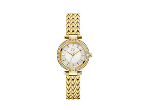 GC Watches Vogue Quartz Uhr, PVD Gold, Weiss, 32 mm, Mineral Glas, Z22002L1MF