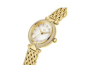 GC Watches Vogue Quartz Uhr, PVD Gold, Weiss, 32 mm, Mineral Glas, Z22002L1MF