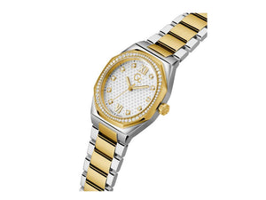 GC Watches Coussin Sleek Lady Quartz Uhr, Weiss, 34 mm, Mineral Glas, Z25002L1MF