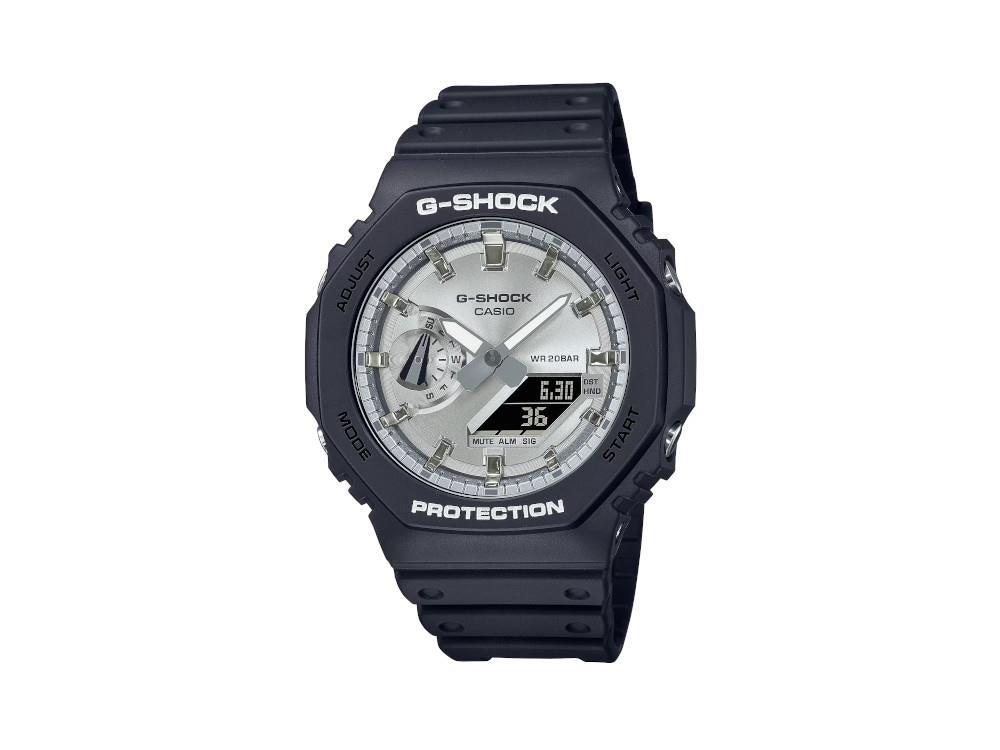 G-SHOCK Casio Classic Quartz Uhr, Harz, Silber, 48.5 × 45.4mm, GA-2100SB-1AER