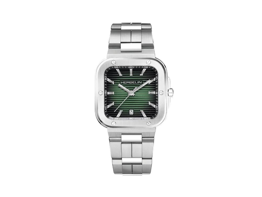 Herbelin Cap Camarat Quartz Uhr, Edelstahl 316L , Grün, 39 mm, 12246B16