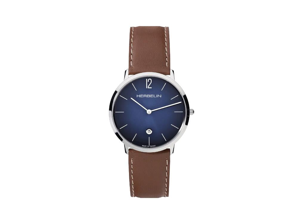 Herbelin City Quartz Uhr, Edelstahl 316L , Blau, Tag, 19515AP15GD