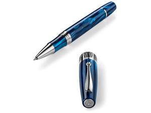 Montegrappa Extra 1930 Mediterranean Blue Roller, Versilberte Beschläge ISEXFR2B