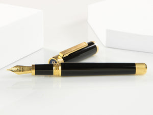 Montegrappa Zero Füllfederhalter, Schwarzes Edelharz, Gelbgold, ISZEI-IY