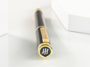 Montegrappa Zero Füllfederhalter, Schwarzes Edelharz, Gelbgold, ISZEI-IY