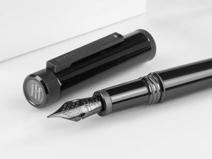 Montegrappa Zero Füllfederhalter, Schwarzes Edelharz, Flex , ISZEI-XC