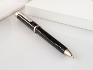 Montegrappa Zero Kugelschreiber, Schwarzes Edelharz, Palladium IP, ISZEIBIP