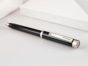 Montegrappa Zero Kugelschreiber, Schwarzes Edelharz, Palladium IP, ISZEIBIP