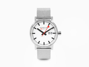 Mondaine SBB Evo2 Big Quartz Uhr, Weiss, 40 mm, Tag, MSE.40210.SM