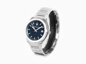 Maserati Stile Quartz Uhr, Blau, 42 mm, Mineral Glas R8853142006