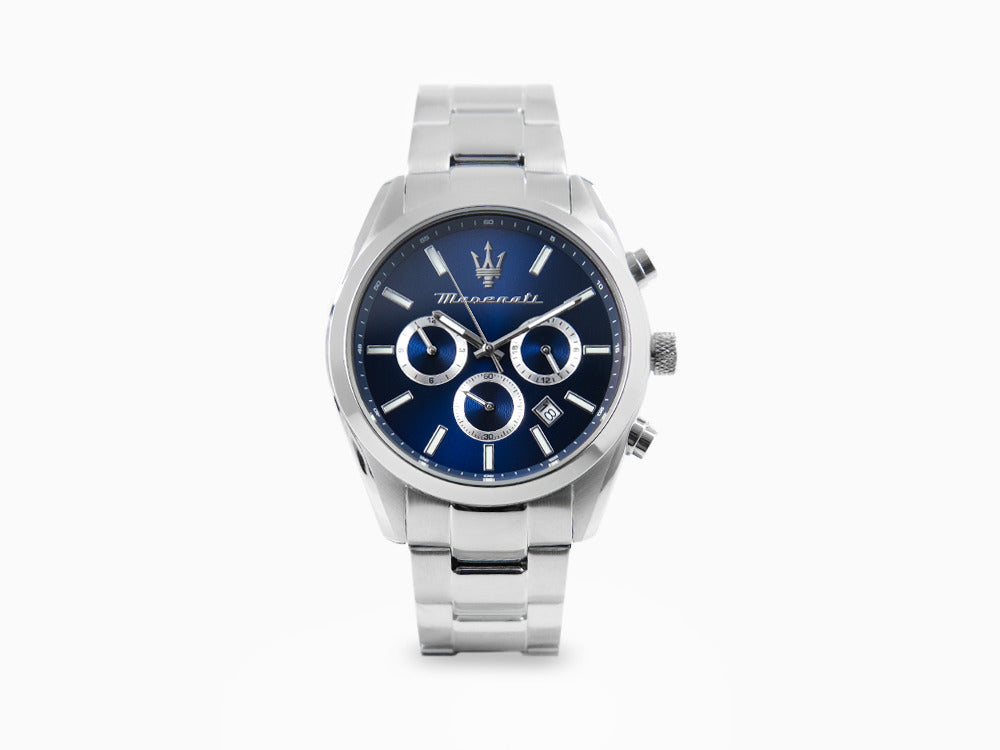 Maserati Attrazione Quartz Uhr, Blau, 43 mm, Mineral Glas, R8853151005