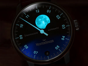 Meistersinger Stratoscope Automatik Uhr, SW 220-1, 43 mm, Blau, ST982-SVSL02