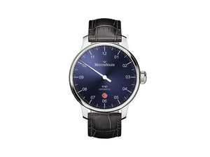 Meistersinger N3 - 40 mm Automatik Uhr, Blau, 40mm, Schwarz, Tag, DM908-SG01