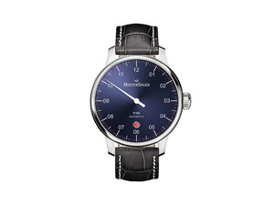 Meistersinger N3 - 40 mm Automatik Uhr, Blau, 40mm, Schwarz/Weiss, DM908-SG01W