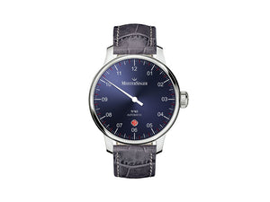 Meistersinger N3 - 40 mm Automatik Uhr, Blau, 40mm, grau, Tag, DM908-SG06