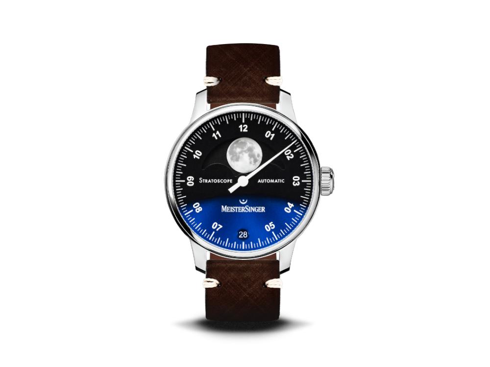 Meistersinger Stratoscope Automatik Uhr, SW 220-1, 43 mm, Blau, ST982-SVSL02