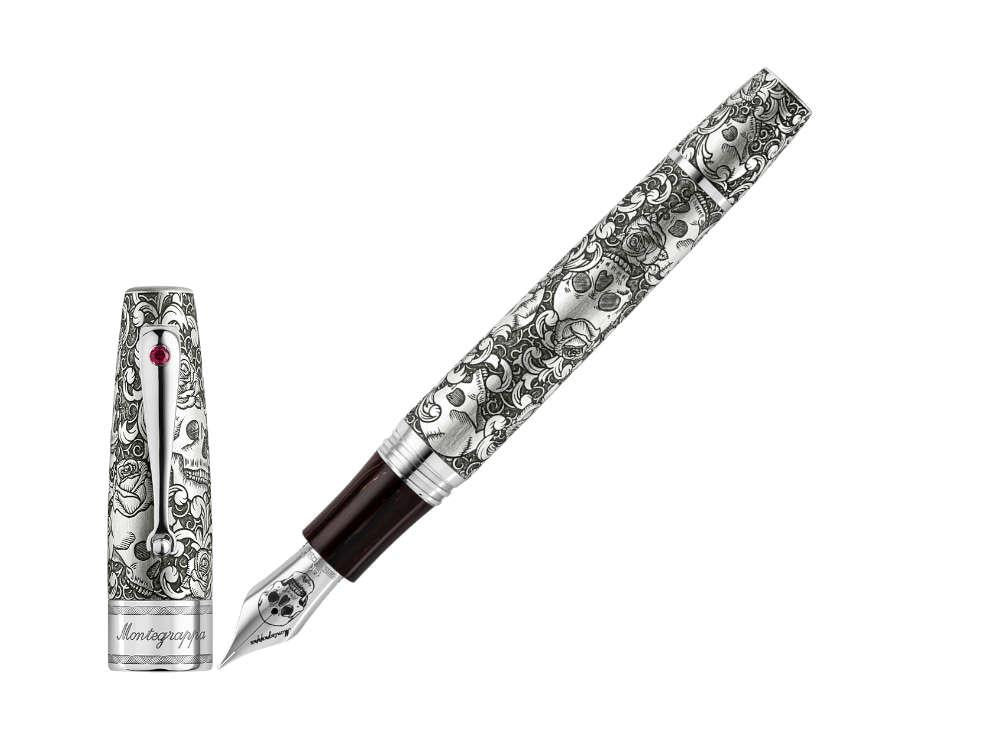 Montegrappa Skulls & Roses Füllfederhalter, Limitierte Edition, ISSKN-SE