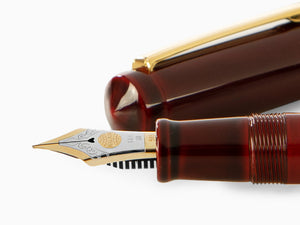 Nakaya Writer Füllfederhalter Aka-Tamenuri, Piccolo, Vergoldet