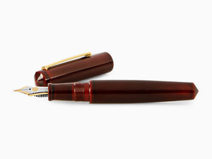 Nakaya Writer Füllfederhalter Aka-Tamenuri, Piccolo, Vergoldet