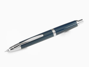 Pilot Füllfederhalter Capless Vanishing Blau Carbon Fiber, Chrom