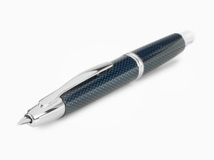 Pilot Füllfederhalter Capless Vanishing Blau Carbon Fiber, Chrom