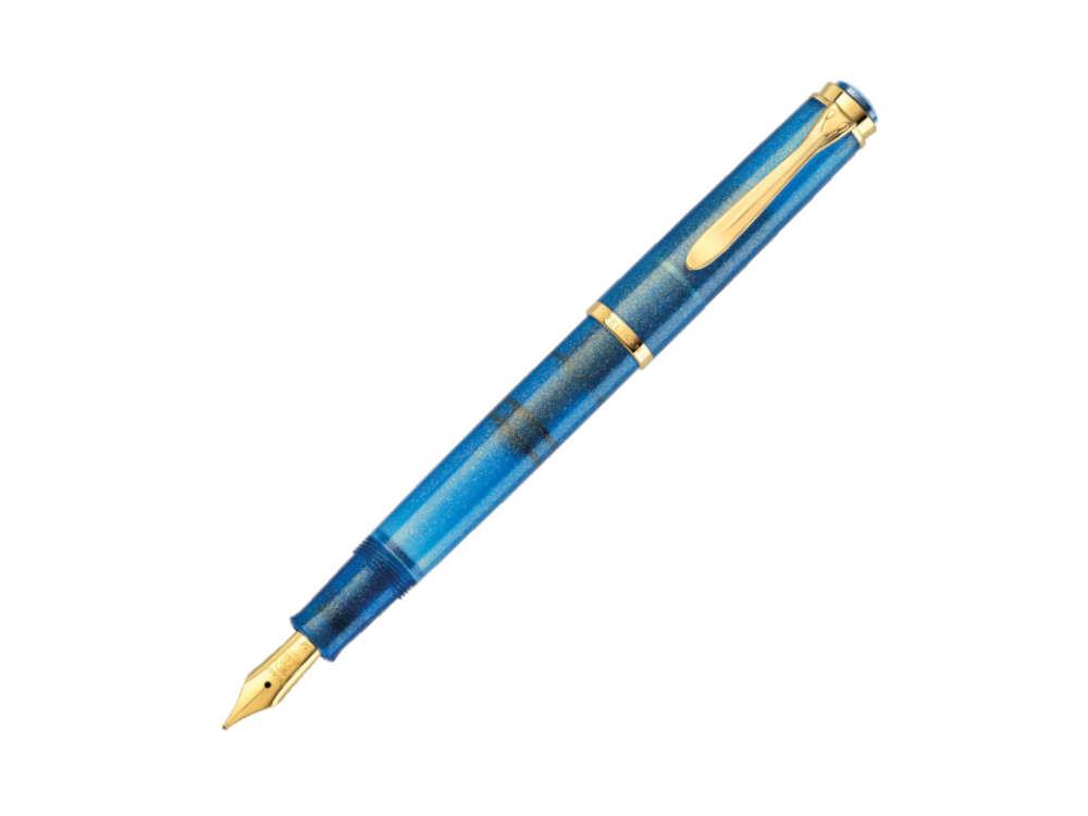 Pelikan M200 Golden Lapis Füllfederhalter, Blau, Sonderausgabe, 826006