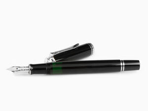 Pelikan 405 Füllfederhalter, Schwarzes Edelharz, Beschläge, 924423