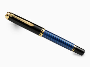 Pelikan M800 Füllfederhalter, Blaues Edelharz, Vergoldete Beschläge