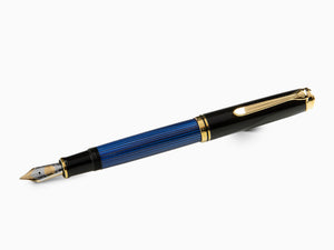 Pelikan M800 Füllfederhalter, Blaues Edelharz, Vergoldete Beschläge