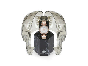 Philipp Plein Couture Lady Quartz Uhr, PVD Rose Gold, Weiss, 32 mm, PWEAA0821