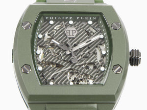 Philipp Plein The Skeleton Ecoceramic Automatik Uhr, Grün, 44 mm, PWVBA0223