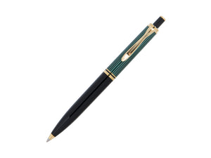 Pelikan K400 Kugelschreiber, Schwarz und grun, Vergoldete Beschläge, 996835