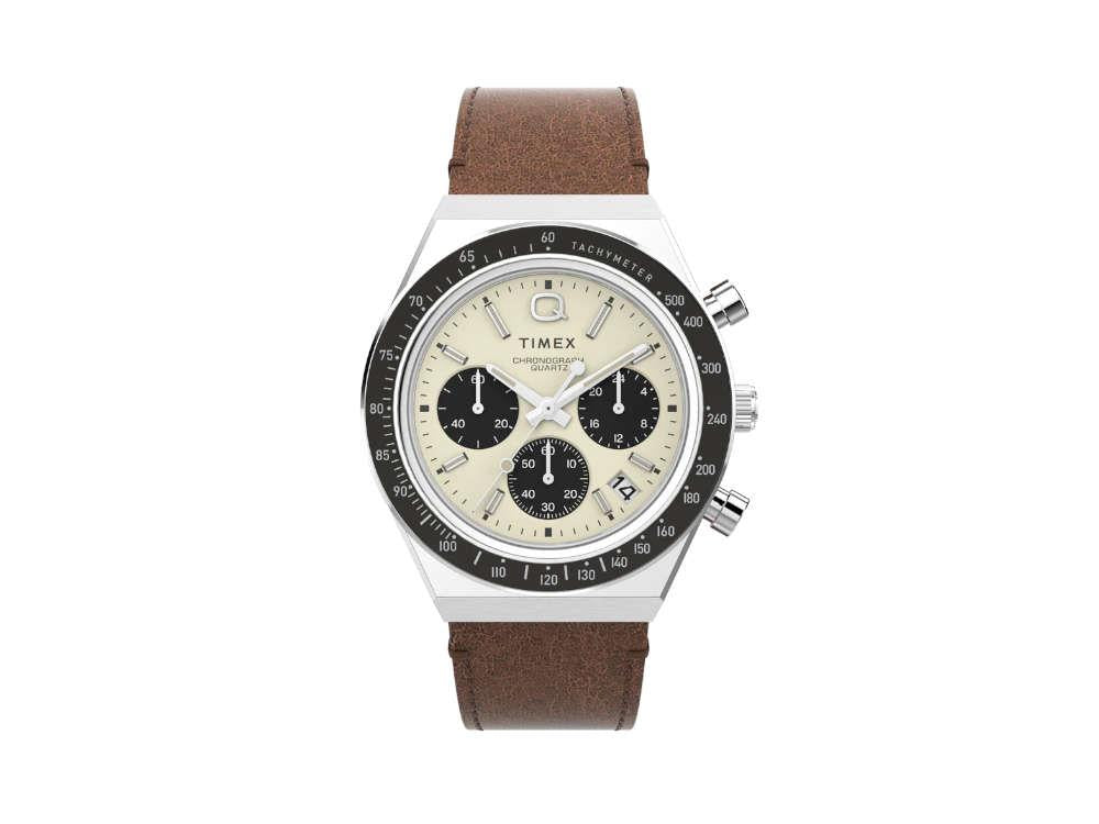 Timex Q Timex Quartz Uhr, Beige, 40 mm, Chronograph, TW2V42800