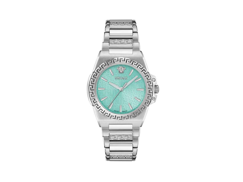 Versace Greca Reaction Quartz Uhr, Türkis, 38 mm, Shapir-Glas, VE0D00325