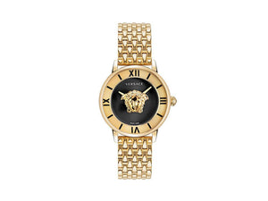 Versace La Medusa Quartz Uhr, PVD Gold, Schwarz, 38 mm, Shapir-Glas, VE2R00322