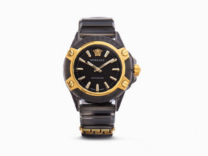 Versace Icon Active Indiglo Quartz Uhr, Polycarbonat, Schwarz, 43 mm, VE6E00123